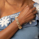 Curly Chic - Gold Bracelet - Paparazzi Accessories Bracelet Bedazzle Me Pretty Mobile Fashion Boutique