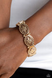 Curly Chic - Gold Bracelet - Paparazzi Accessories Bracelet Bedazzle Me Pretty Mobile Fashion Boutique