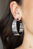 Curve Crushin - Silver Earrings - Paparazzi Accessories Earrings Bedazzle Me Pretty Mobile Fashion Boutique