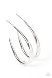CURVE Your Appetite - Silver Earrings - Paparazzi Accessories Earrings Bedazzle Me Pretty Mobile Fashion Boutique