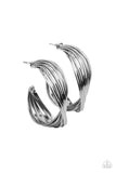 Curves In All The Right Places - Black Earrings - Paparazzi Accessories Earrings Bedazzle Me Pretty Mobile Fashion Boutique