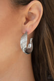 Curves In All The Right Places - Silver Earrings - Paparazzi Accessories Earrings Bedazzle Me Pretty Mobile Fashion Boutique