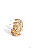 Curvy and Worthy - Gold Earrings - Paparazzi Accessories Earrings Bedazzle Me Pretty Mobile Fashion Boutique