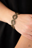Cut It Out! - Brass Bracelet - Paparazzi Accessories Bracelet Bedazzle Me Pretty Mobile Fashion Boutique