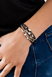 Cut The Cord - Black Bracelet - Paparazzi Accessories Bracelet Bedazzle Me Pretty Mobile Fashion Boutique