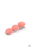 Cute as a Button - Orange Hair Clip - Paparazzi Accessories Hair Clip Bedazzle Me Pretty Mobile Fashion Boutique
