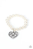 Cutely Crushing - White Bracelet - Paparazzi Accessories Bracelet Bedazzle Me Pretty Mobile Fashion Boutique