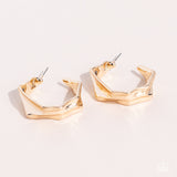 Cutting Edge Couture - Gold Earrings - Paparazzi Accessories Earrings Bedazzle Me Pretty Mobile Fashion Boutique