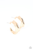Cutting Edge Couture - Gold Earrings - Paparazzi Accessories Earrings Bedazzle Me Pretty Mobile Fashion Boutique