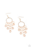 Cyber Chime - Rose Gold Earrings - Paparazzi Accessories Earrings Bedazzle Me Pretty Mobile Fashion Boutique