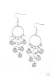 Cyber Chime - Silver Earrings - Paparazzi Accessories Earrings Bedazzle Me Pretty Mobile Fashion Boutique