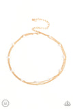 Daintily Dapper - Gold Necklace - Paparazzi Accessories Necklace Bedazzle Me Pretty Mobile Fashion Boutique