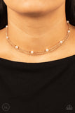 Daintily Dapper - Gold Necklace - Paparazzi Accessories Necklace Bedazzle Me Pretty Mobile Fashion Boutique