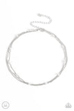 Daintily Dapper - White Necklace - Paparazzi Accessories Necklace Bedazzle Me Pretty Mobile Fashion Boutique