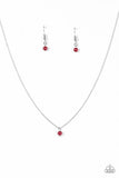 Dainty and Demure - Red Necklace - Paparazzi Accessories Necklace Bedazzle Me Pretty Mobile Fashion Boutique