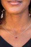 Dainty and Demure - Red Necklace - Paparazzi Accessories Necklace Bedazzle Me Pretty Mobile Fashion Boutique
