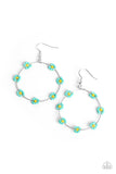 Dainty Daisies - Blue Earrings - Paparazzi Accessories Earrings Bedazzle Me Pretty Mobile Fashion Boutique