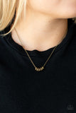 Dainty Dalliance - Brass Necklace - Paparazzi Accessories Necklace Bedazzle Me Pretty Mobile Fashion Boutique