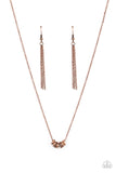 Dainty Dalliance - Copper Necklace - Paparazzi Accessories Necklace Bedazzle Me Pretty Mobile Fashion Boutique