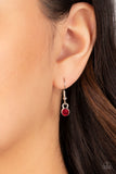 Dainty Darling - Red Necklace - Paparazzi Accessories Necklace Bedazzle Me Pretty Mobile Fashion Boutique