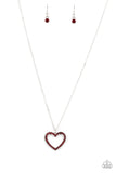Dainty Darling - Red Necklace - Paparazzi Accessories Necklace Bedazzle Me Pretty Mobile Fashion Boutique