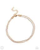 Dainty Declaration - Gold Anklet - Paparazzi Accessories Anklet Bedazzle Me Pretty Mobile Fashion Boutique