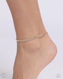 Dainty Declaration - Gold Anklet - Paparazzi Accessories Anklet Bedazzle Me Pretty Mobile Fashion Boutique