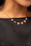 Dainty Desire - Copper Necklace - Paparazzi Accessories Necklace Bedazzle Me Pretty Mobile Fashion Boutique