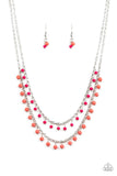 Dainty Distraction - Orange Necklace - Paparazzi Accessories Necklace Bedazzle Me Pretty Mobile Fashion Boutique