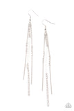Dainty Dynamism - White Earrings - Paparazzi Accessories Earrings Bedazzle Me Pretty Mobile Fashion Boutique