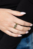Daisy Dapper - Brass Ring - Paparazzi Accessories Ring Bedazzle Me Pretty Mobile Fashion Boutique
