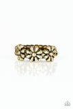 Daisy Dapper - Brass Ring - Paparazzi Accessories Ring Bedazzle Me Pretty Mobile Fashion Boutique