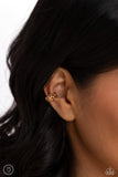 Daisy Debut - Gold Cuff Earrings - Paparazzi Accessories Post Earrings Bedazzle Me Pretty Mobile Fashion Boutique
