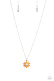 Daisy Diva - Orange Necklace - Paparazzi Accessories Necklace Bedazzle Me Pretty Mobile Fashion Boutique