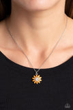 Daisy Diva - Orange Necklace - Paparazzi Accessories Necklace Bedazzle Me Pretty Mobile Fashion Boutique