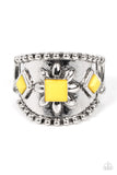 Daisy Diviner - Yellow Ring - Paparazzi Accessories Ring Bedazzle Me Pretty Mobile Fashion Boutique