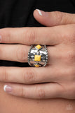 Daisy Diviner - Yellow Ring - Paparazzi Accessories Ring Bedazzle Me Pretty Mobile Fashion Boutique