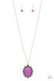 Daisy Dotted Deserts - Purple Necklace - Paparazzi Accessories Necklace Bedazzle Me Pretty Mobile Fashion Boutique