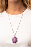 Daisy Dotted Deserts - Purple Necklace - Paparazzi Accessories Necklace Bedazzle Me Pretty Mobile Fashion Boutique
