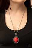 Daisy Dotted Deserts - Red Necklace - Paparazzi Accessories Necklace Bedazzle Me Pretty Mobile Fashion Boutique