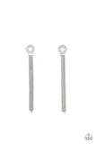 Dallas Debutante - White Post Earrings - Paparazzi Accessories Post Earrings Bedazzle Me Pretty Mobile Fashion Boutique