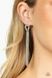 Dallas Debutante - White Post Earrings - Paparazzi Accessories Post Earrings Bedazzle Me Pretty Mobile Fashion Boutique