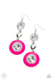 Dame Disposition - Pink Earrings - Paparazzi Accessories Earrings Bedazzle Me Pretty Mobile Fashion Boutique