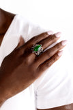 Dance of the Dragonflies - Green Ring - Paparazzi Accessories Ring Bedazzle Me Pretty Mobile Fashion Boutique