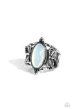 Dance of the Dragonflies - White Ring - Paparazzi Accessories Ring Bedazzle Me Pretty Mobile Fashion Boutique
