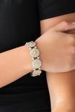 Dancing Dahlias - Brown Bracelet - Paparazzi Accessories Bracelet Bedazzle Me Pretty Mobile Fashion Boutique