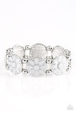 Dancing Dahlias - Silver Bracelet - Paparazzi Accessories Bracelet Bedazzle Me Pretty Mobile Fashion Boutique