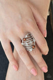 Dancing Diamonds - Brown Ring - Paparazzi Accessories Ring Bedazzle Me Pretty Mobile Fashion Boutique