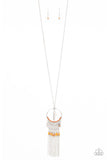 Dancing Dreamcatcher - Orange Necklace - Paparazzi Accessories Necklace Bedazzle Me Pretty Mobile Fashion Boutique