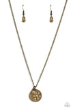 Dandelion Delight - Brass Necklace - Paparazzi Accessories Necklace Bedazzle Me Pretty Mobile Fashion Boutique